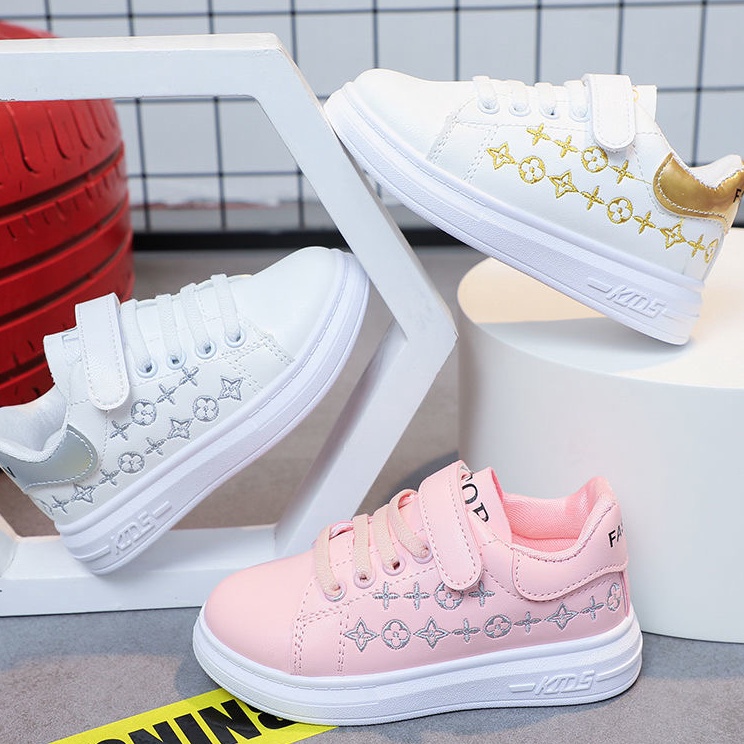 Fresh3z3Yn ukuran 26-37 Perempuan sneaker anak perempuan sepatu olahraga gadis kecil kualitas baik s