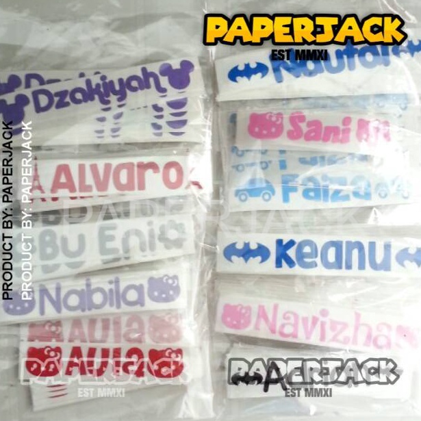 

[PROMO DH8I] Stiker Cutting Nama Anak 1 Set isi 20pcs Seller Now