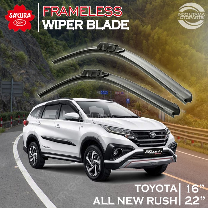 Wiper Frameless All New Rush Karet Kaca Mobil SAKURA star