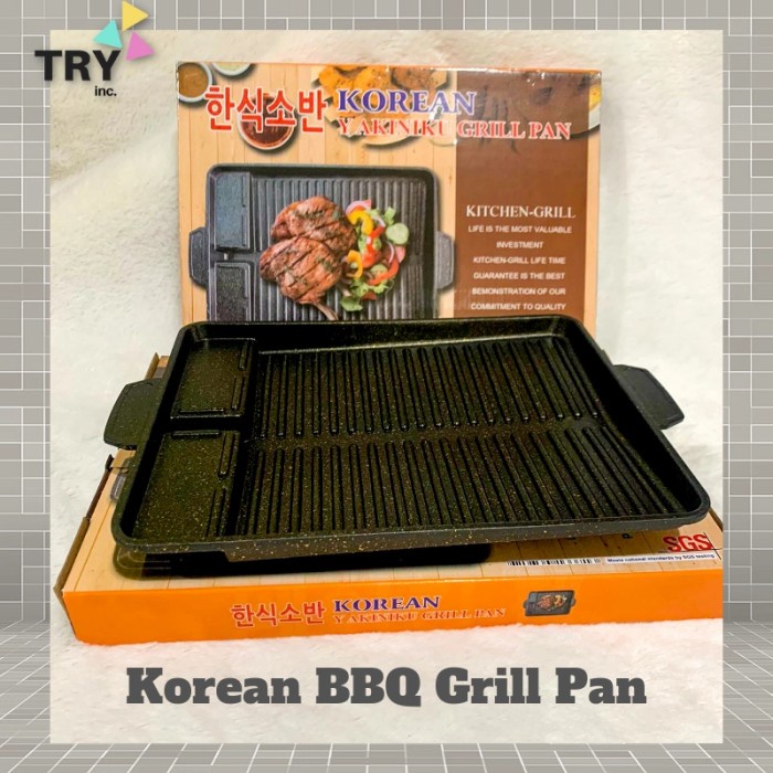 Peralatan Masak Alat Panggang Bbq Korean Grill Pan Anti Lengket Panggangan Barbeque