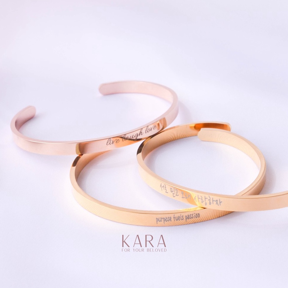 ☘️ Murah - KARA - Classic Gelang Bangle | Bangle Custom Nama