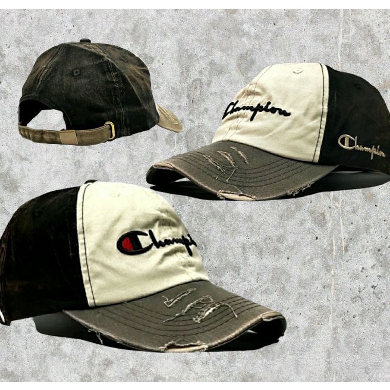 Diskon - Topi baseball Pria Distro Ori Original bordir champion sobek rawis