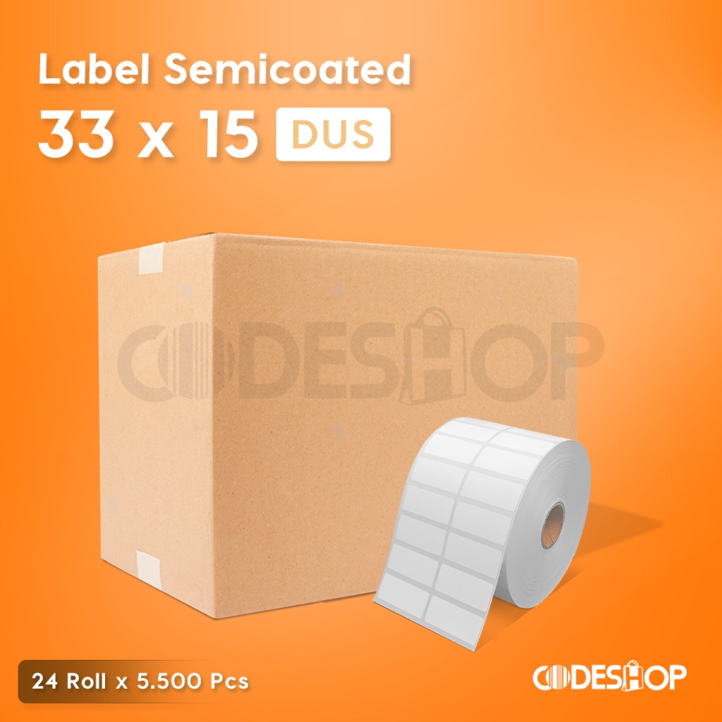 

1 Dus 24 Roll Label Barcode 33 x 15 Direct Thermal 33x15mm 5500 Pcs