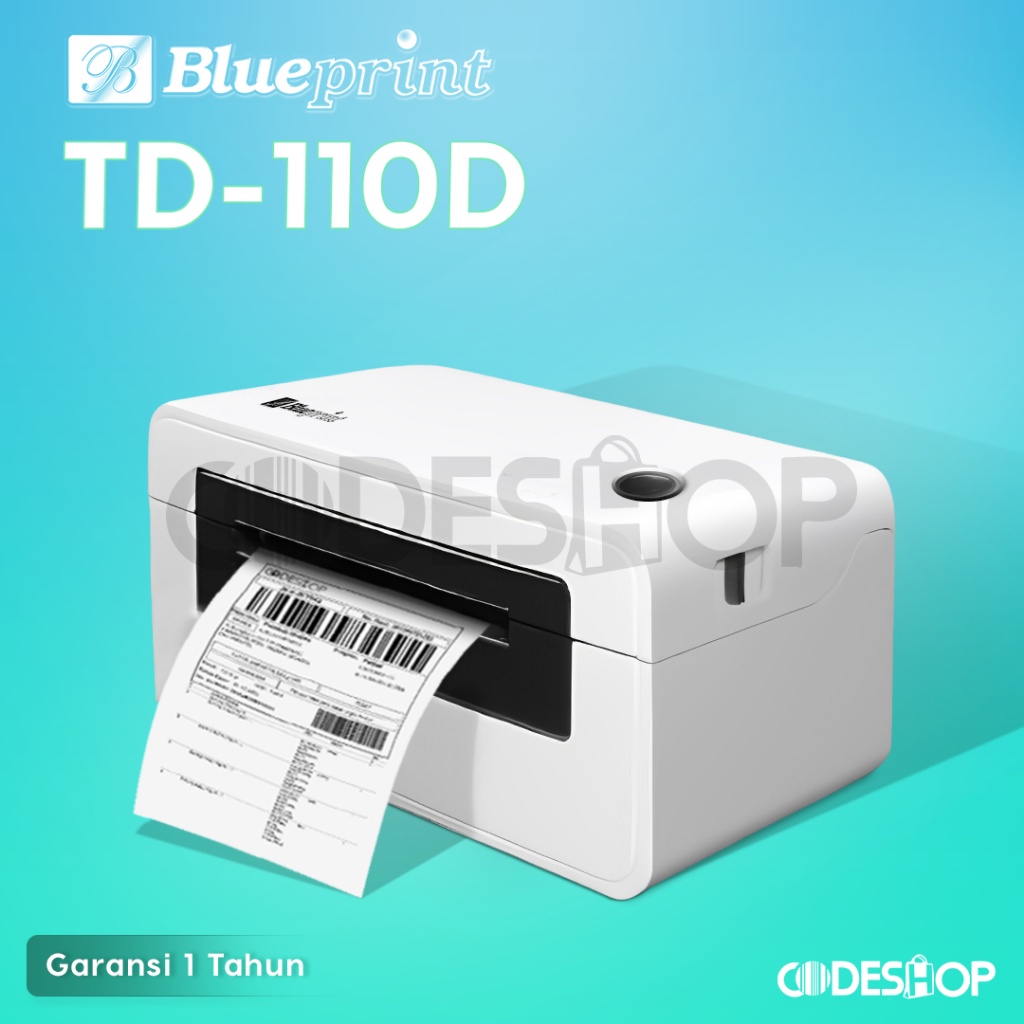Printer Blueprint TD-110D Print Label Thermal Resi Bluetooth TD110D