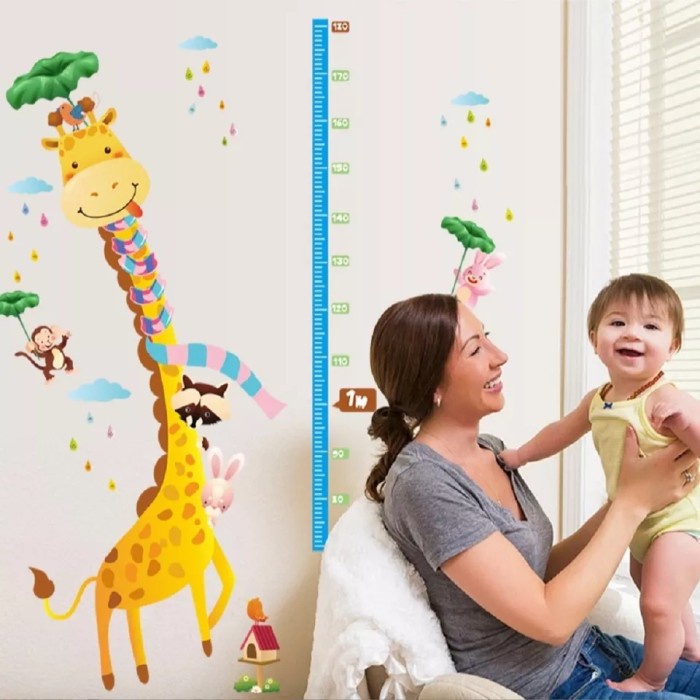 [Wall] Wallsticker Tinggi Badan Jerapah / Sticker Ukuran Tinggi Badan Lucu [Lucu]