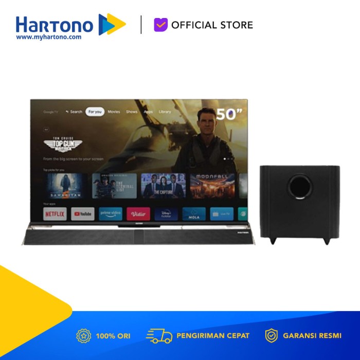 Polytron 50 Inch 4K Uhd Smart Cinemax Soundbar Google Pld50Bug5959