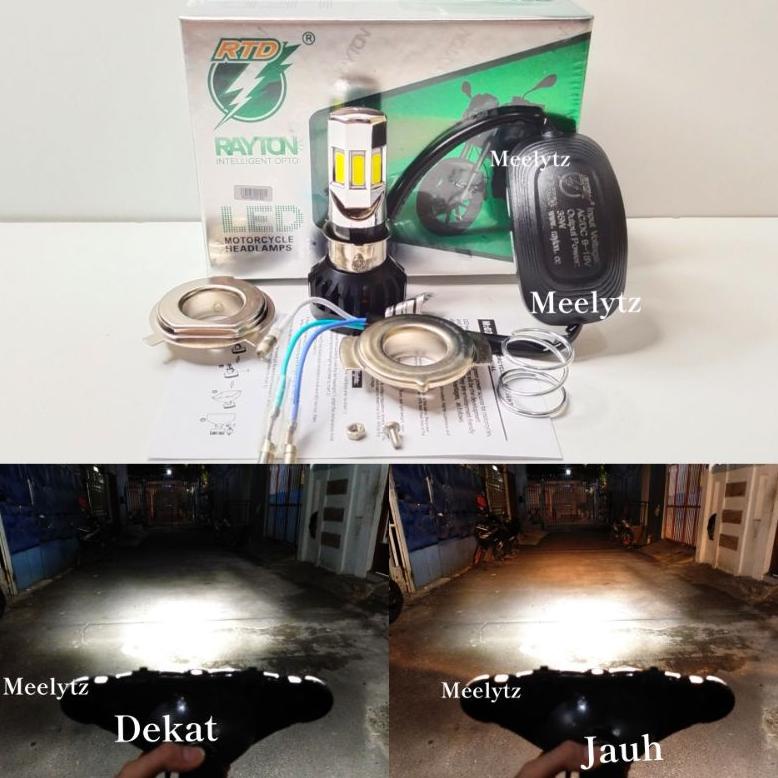 Lampu Utama Led Rtd 6 Sisi M02E Socket H6 H4 Hs1 35Watt Warmwhite Asli Rtd Rayton