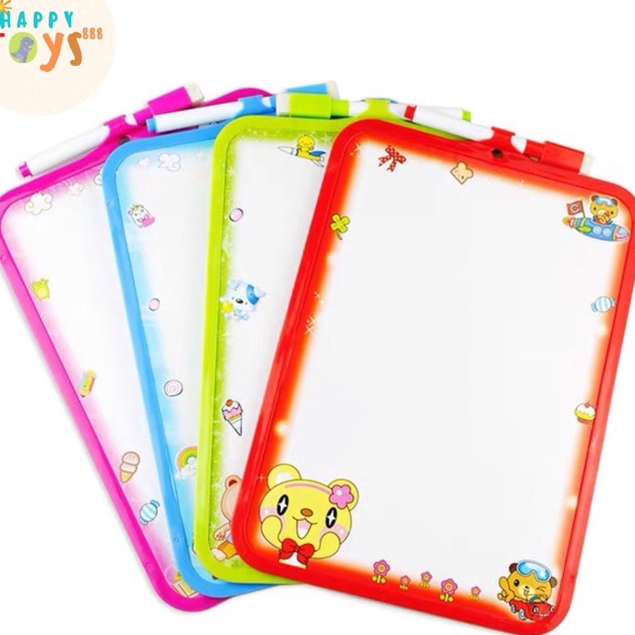 

(EL☛/Dご] HAPPYTOYS.888 #A48 PAPAN TULIS MINI 19x26cm / COLORFUL WHITE BOARD / WHITE BOARD WIPE AND CLEAN FREE SPIDOL PENGHAPUS/ siaap.dikirim.