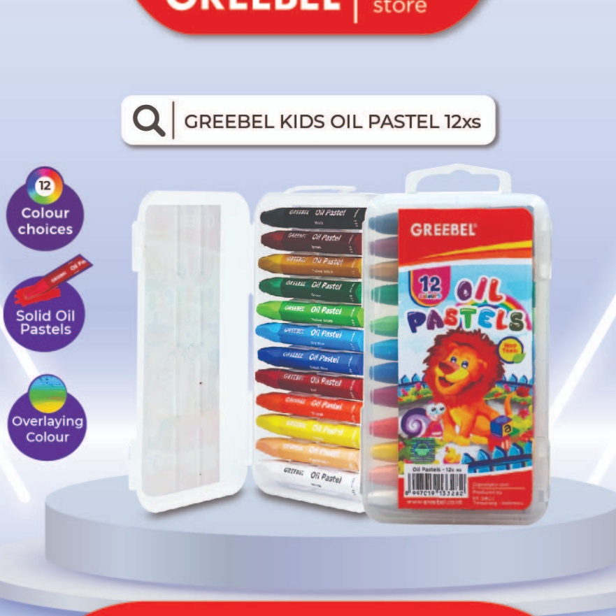 

[✔ I✔1U] GREEBEL Crayon Krayon Kids Oil Pastel 12 Warna Ukuran XS (12C XS) tdk berdebu cerah utk anak sekolah art& tdk beracun- viraal..