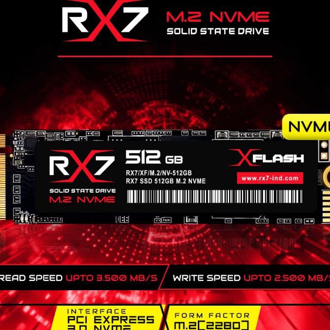 (P-E❦☑8) SSD M2 NVME / M.2 NVME/ M2NVME 512GB RX7 RESMI (GARANSI 3 TAHUN)- paliing.laris.