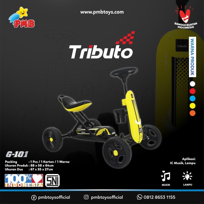 Bestseller Gokart Tributo Type G-101 (Kuning)
