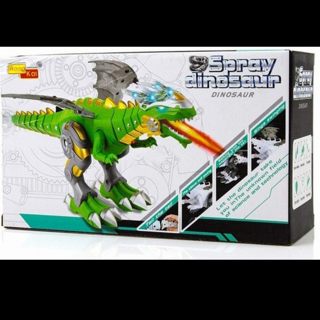 MAINAN ROBOT DINO DINOSAURUS NAGA BISA KELUAR ASAP NYALA LAMPU ORIGINAL