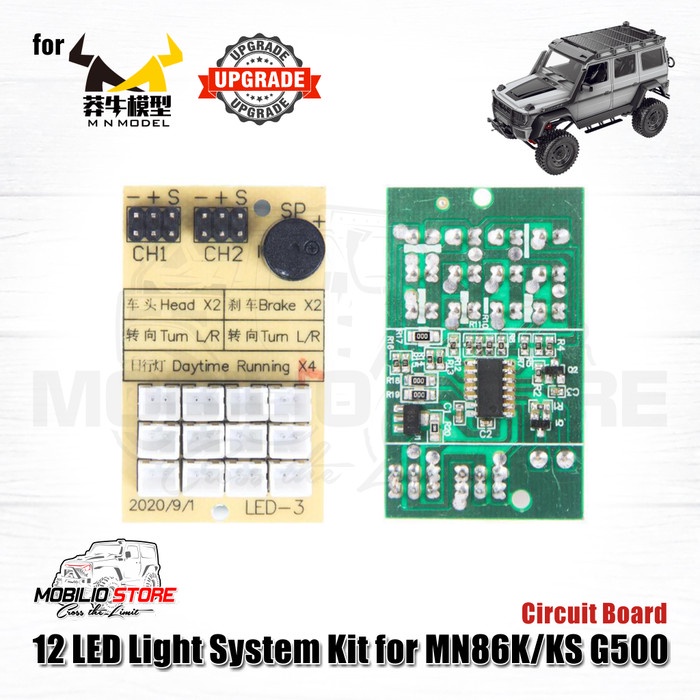 MUST HAVE 12 LED LIGHT SYSTEM KIT FOR RC MN86K MN86KS G500 1:12 SCALE CRAWLER TERBARU
