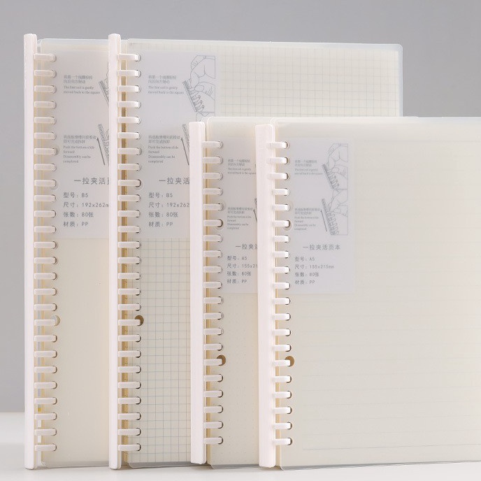 

(LL✓/R♡] Binder Note Spiral Ring Model ( Garis, Polos, Dotted , & Grid ) A5 & B5 - 80 lembar- top.produuk.