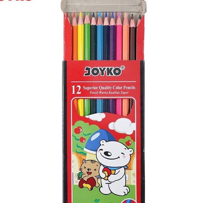 

[Y-E㊚✪F) Pensil Warna 12 Warna Panjang Joyko CP-12PB/ super.kerren.!!