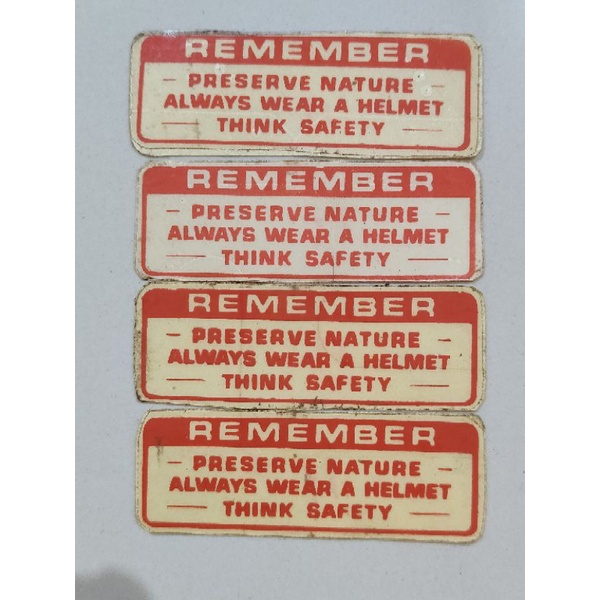 Stiker Tangki Remember Wear a Helmet Merah Honda CB125 CB125S CB125SE Ori (NOS, SEGEL, GENUINE) CB 1