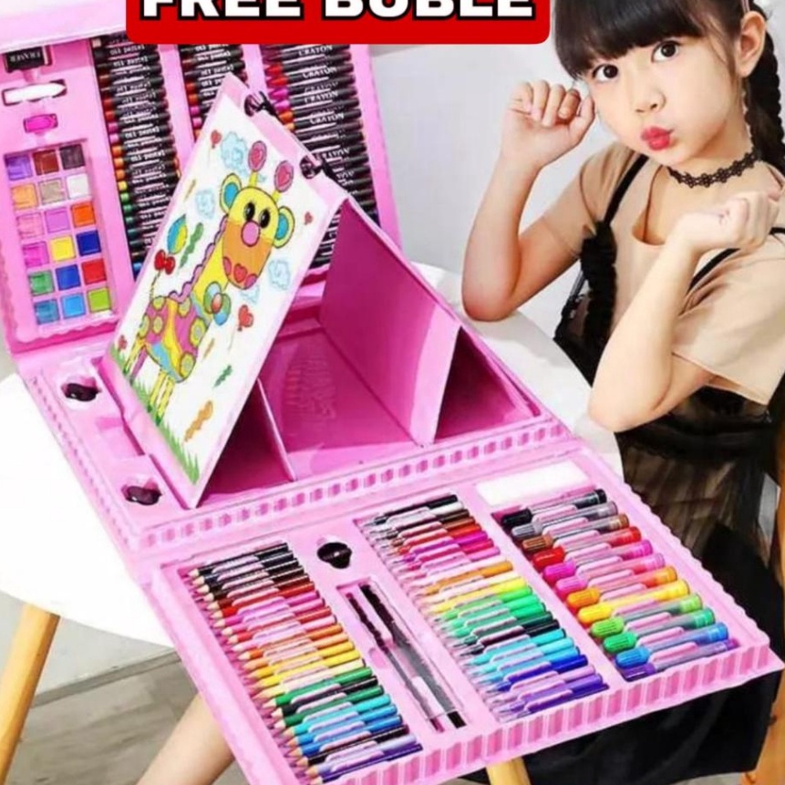 

[G-F♡☆S] Art Full Set Crayon 208 pcs / Krayon Alat Lukis Anak Pensil Warna Cat Air Perlengkapan Mewarnai Set 150 pcs/ super.keren.!!