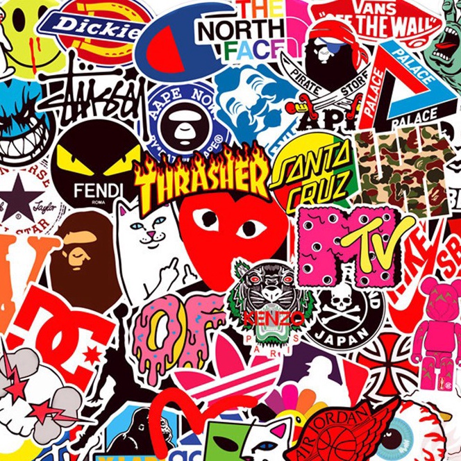 

[P-M»✪S) 50 pcs STIKER LOGO hypebeast graffiti Sticker Vinyl Laptop Waterproof DIY HP motor helm mobil ipad tablet/ pasti.dikiriim..