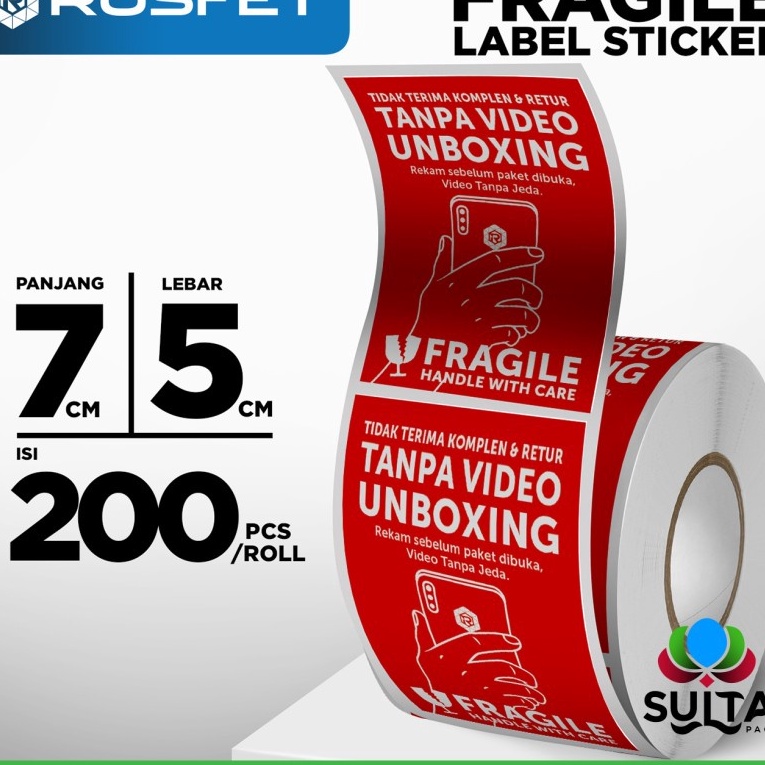 

[X-T㊚»F) Stiker Unboxing Fragile Sticker Label Wajib Video Unboxing Per Roll/ siap.dikirim!