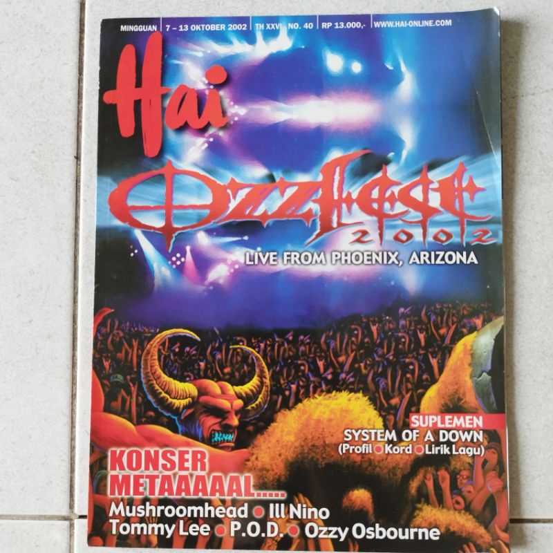 Majalah Hai cover OzzFest, Tommy Lee, Ozzy Osbourne