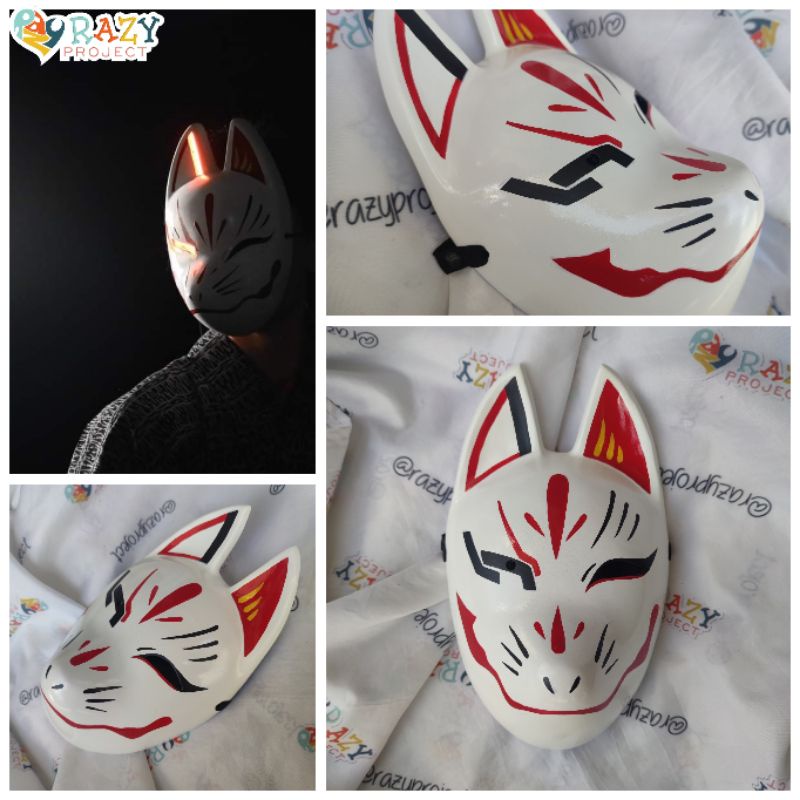 Kamen Rider Geats Kitsune Mask Topeng Kayu Cosplay Anime Jepang