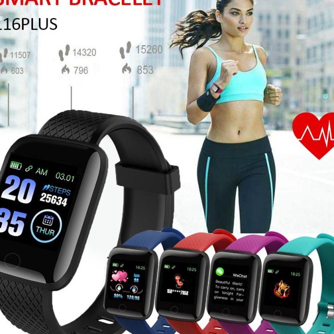 (Pp/L] Aokeyo 116 Plus Smartwatch Bluetooth Smartband Fitness Tracker Colour Display Heartrate