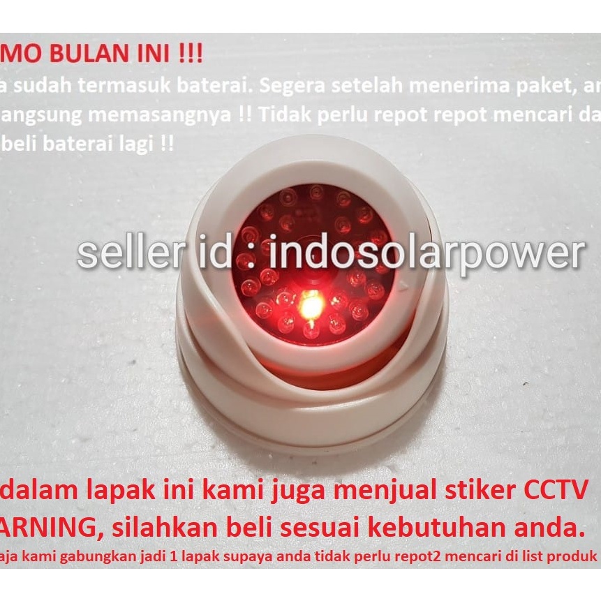 [U-P㊖㊖N> Kamera CCTV dummy camera palsu fake replika dome kedip merah 20 LED menakuti maling pencuri