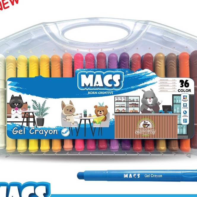 

(✪0AT-✪) MACS Gel Crayon 36 Warna Colors / baanyak diminati..!