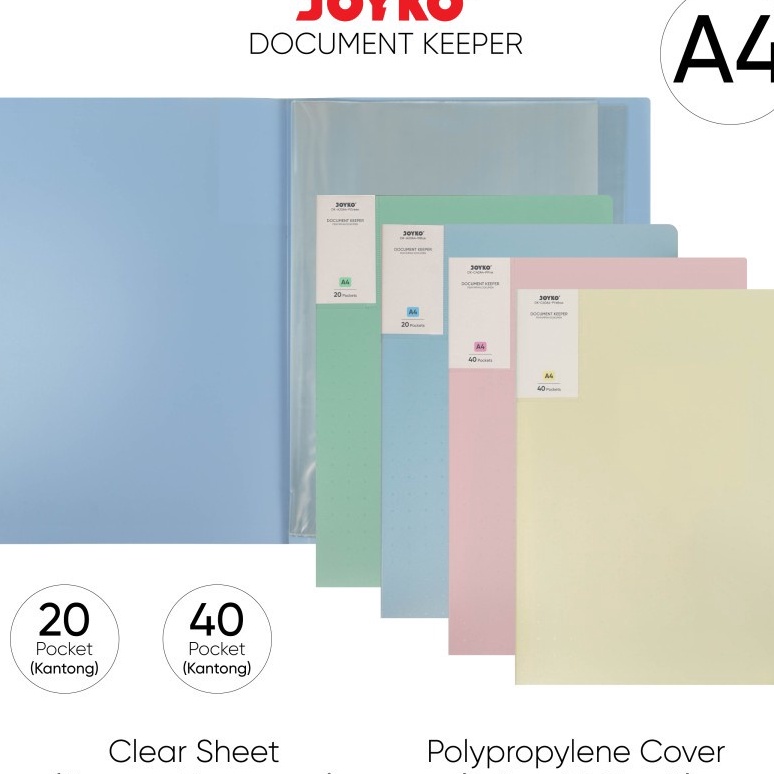 

(☎ L☎4O] JOYKO DOCUMENT KEEPER A4 F4 FOLIO CLEAR HOLDER PASTEL MAP DOKUMEN ALBUM DISPLAY BOOK- pasti.dikirim..
