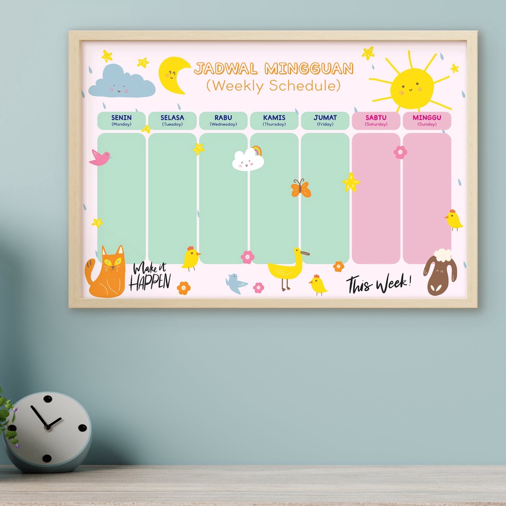 

Impor Terbaru Weekly Planner | Jadwal Sekolah Mingguan | Wall Planner | Wipe and Clean | Schedule 122