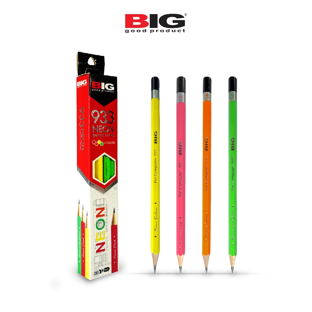 

Big Discount 12 Pcs BIG Pensil 2B Neon Warna Elegan Graphite Pencil Standar Ujian Extra Dark PS-933 Sale of Day