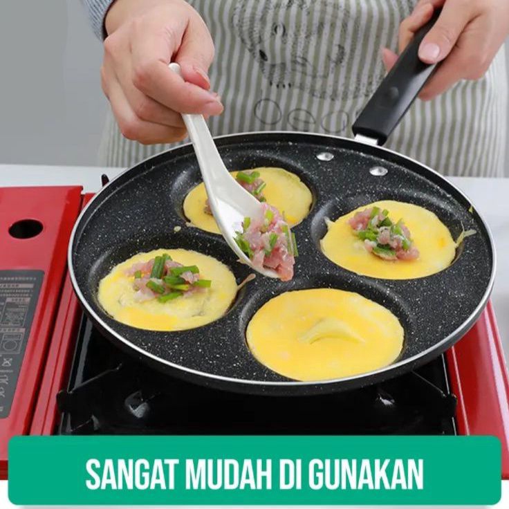 - ur CETAKAN TELUR 4 DATAR / Cetakan Martabak / Panci Wajan 4 Lubang Harga Termurah`