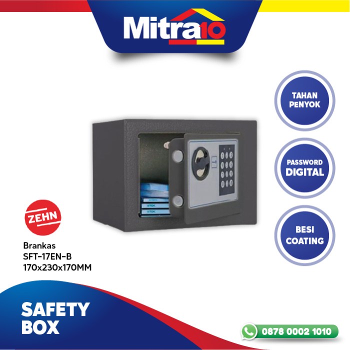 Terlaris Zehn Sft-17En-B 170X230X170 Black Safe / Brankas