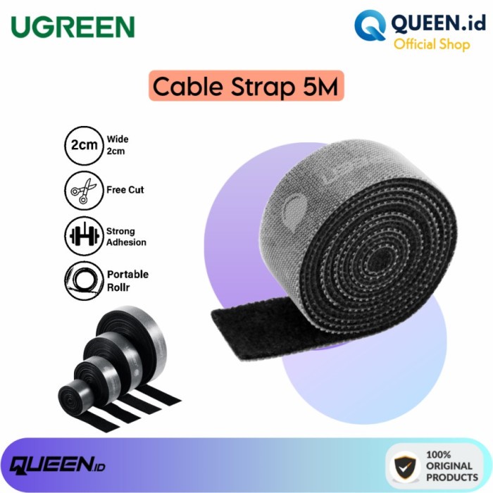 

Terlaris Ugreen Strap Perekat Kabel Pengikat Ties Cable 5M Organizer - 40356