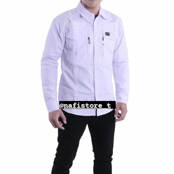 Hards Kemeja Tactical W Tac Putih Tangan Panjang