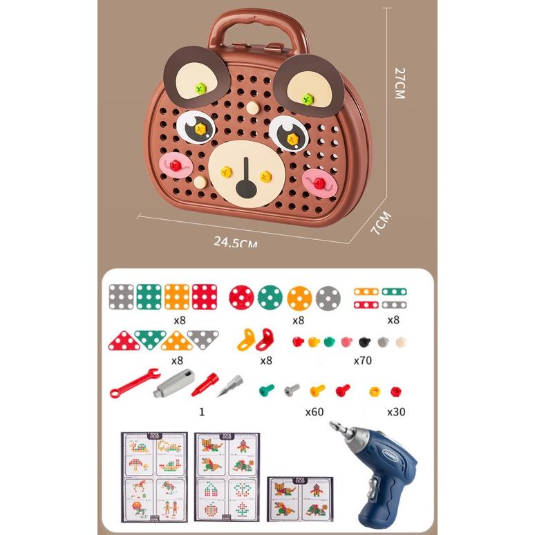 Viral [Logu] Mainan Drill Beruang Anak, Mainan Tukang Bor Obeng Anak, Mainan Bor Kreatifitas Update 