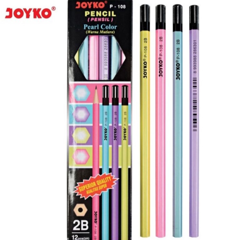 

johy -38 Pensil Joyko P-108 Pencil 2B Pearl Color 1 Pack isi 12 Pcs Kualitas Super Scrooling