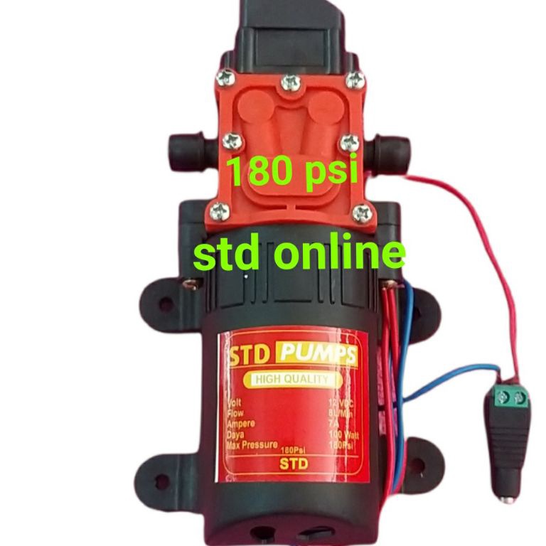 stok baru.. DINAMO POMPA DC 12V 180 PSI RED PUMP DINAMU STEAM DC 180PSI