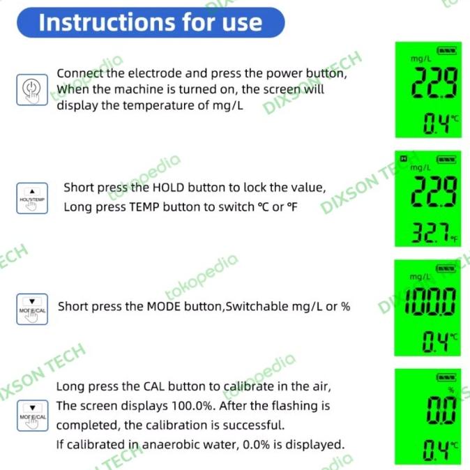 Digital Dissolved Oxygen Analyzer Do Tester Water Quality Meter Do9100