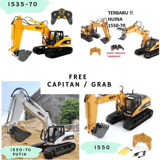 Huina 1550 15 channel Excavator with metal shovel RC Alat Berat