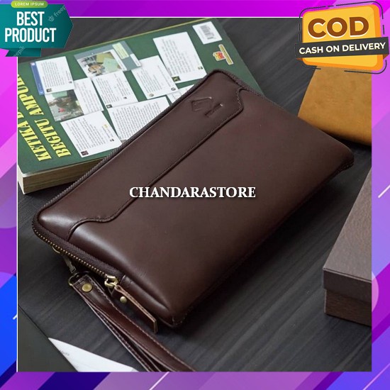 Clutch Pria Anti Air Tas Tenteng Import Laki Laki Tas Genggam Multifungsi B3G5 Cowok Kulit Pouch Mur