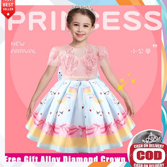 Dress Anak Perempuan 3 4 Tahun 2 Umur 1 Lucu 6 7 Cewek 5 9 12 Thn 8 Gaun Ultah Rapunzel Maxi Princes