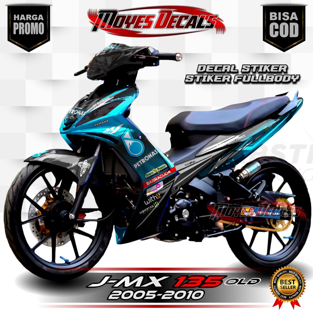 Decal Jupiter MX 135 New Full Body - Stiker Jupiter MX 135 New Full Body MOTIF PETRONAS