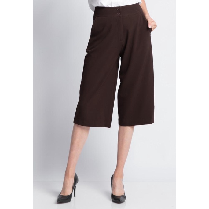 Valino Ladies Celana Kulot Pendek Wanita Cokelat - D-Wif426-K5