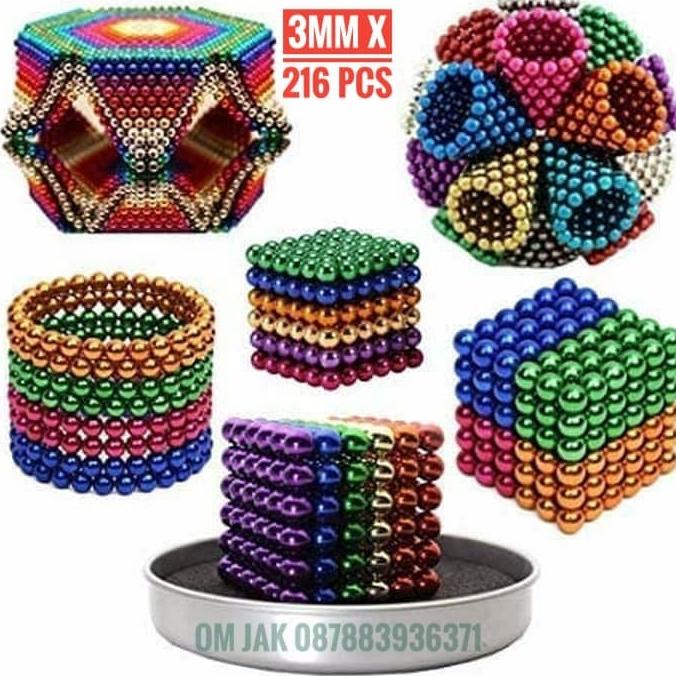 Bola Magnet Warna / Magnetic Ball / Magnet Ball 216Pcs 3Mm