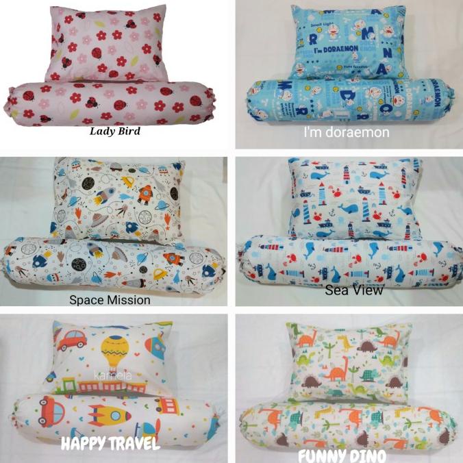 Bantal Dan Guling Anak Set Anti Alergi Termasuk Sarung