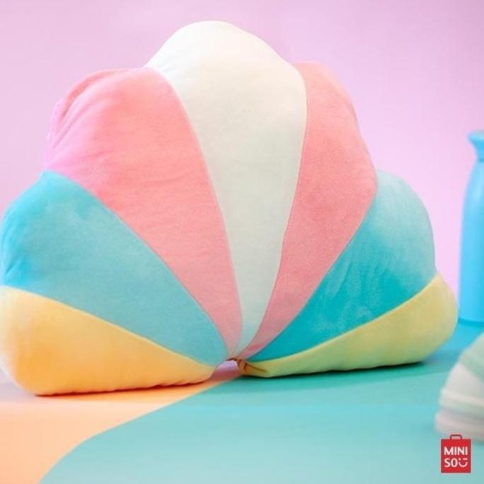 Boneka Bantal Kerang - MINISO summer rainbow series plus pillow(shell)