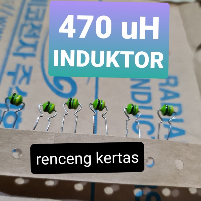 6 Buah induktor lilitan inductor 470uh 470 uh mikro micro hendry 1/2 w watt