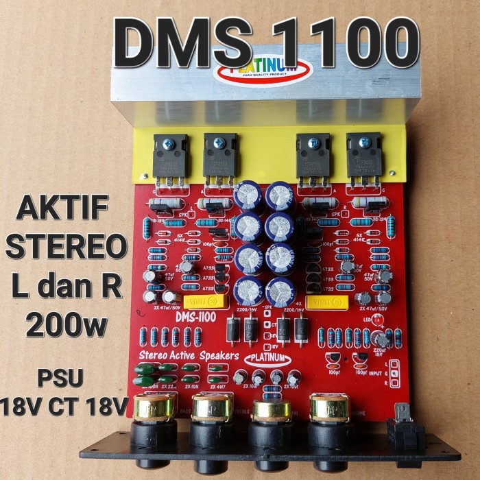 dms1100 dms 1100 pcb kit speaker aktif stereo 150 - 200w