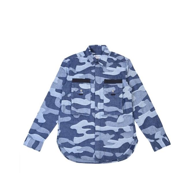 Jackersfield Denim Hunter Shirt Camo Kemeja Denim Pria